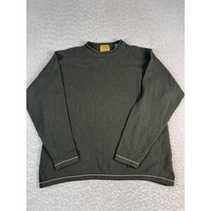 Casale & Fillmore Sweater Mens Large Green Angora Blend Crewneck Knit Pullover